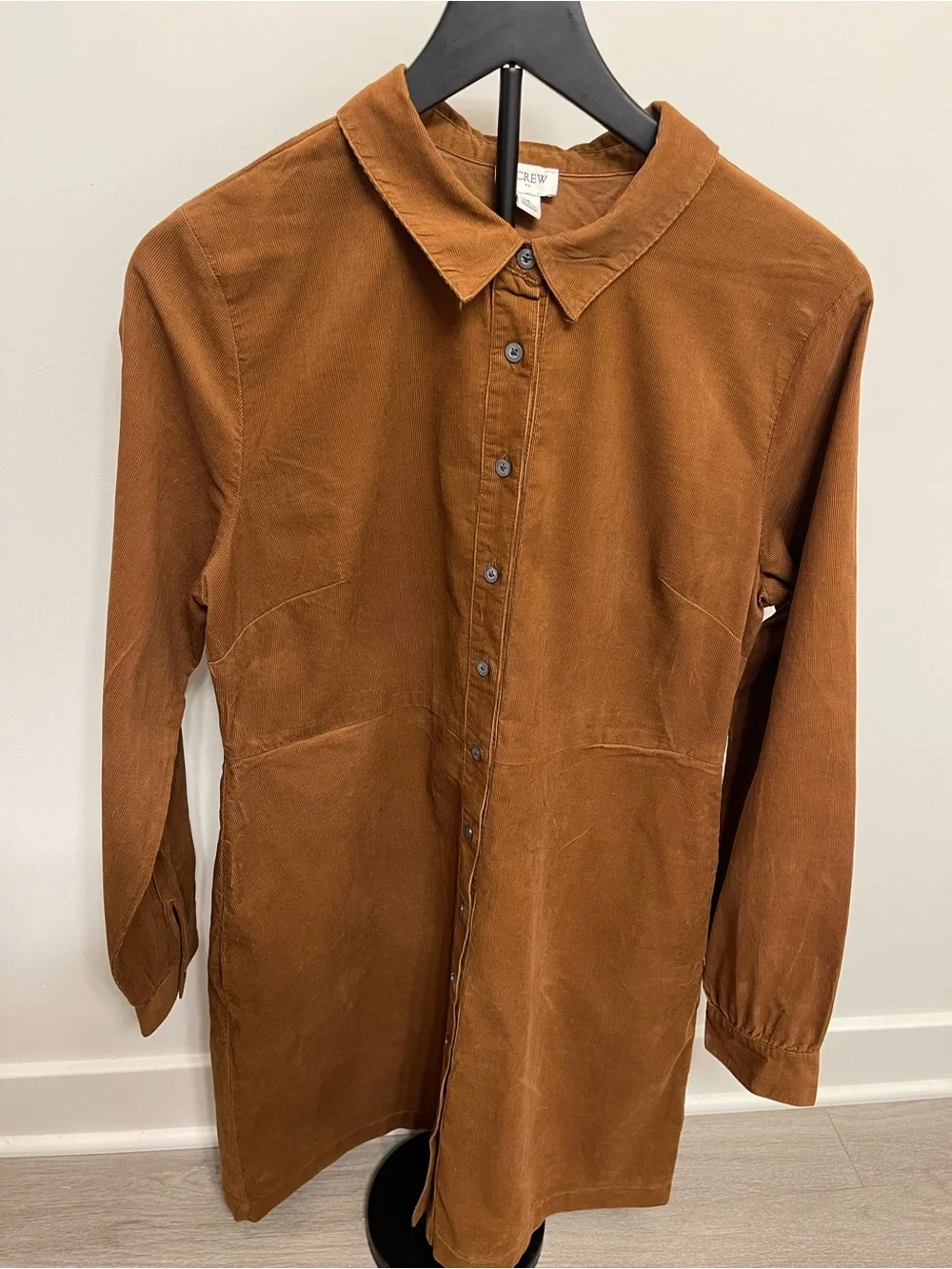 J. Crew Corduroy Button-Front Dress in Chestnut Brown Size 14
